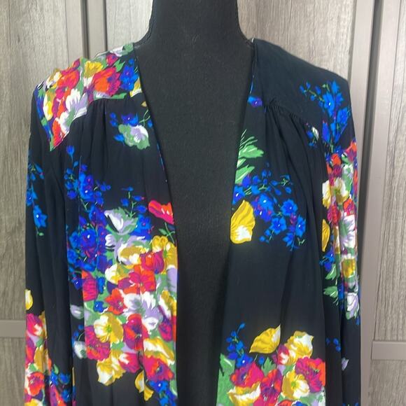 Y2K Fitting Image open front oversized floral kimono women's 3X - Picture 2 of 9